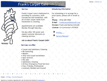 Tablet Screenshot of frankscarpetcare.net